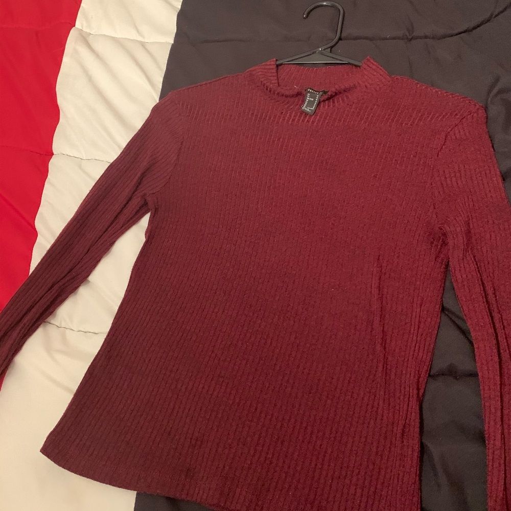 Classy burgundy turtle neck sweater
